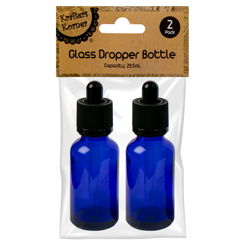 Midnight Blue Krafters Korner Glass Dropper Bottle (2 Pack) Shells Glass and Mirrors