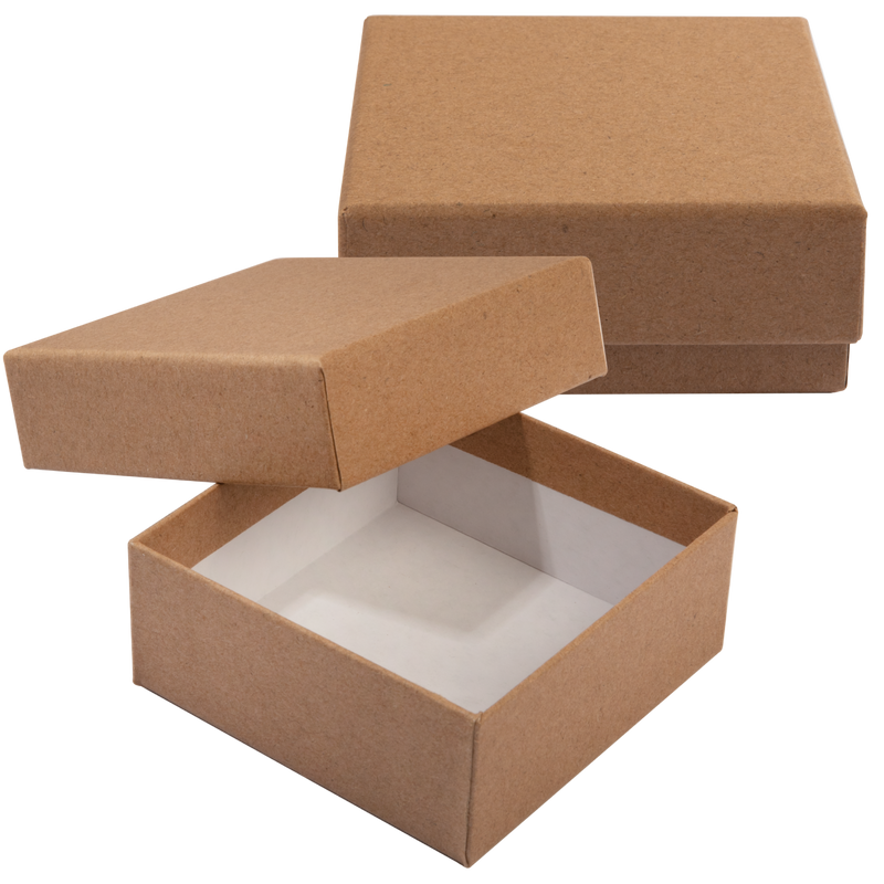 Rosy Brown Krafters Korner Square Paper Kraft Boxes-Brown (2 Pack) Craft Storage
