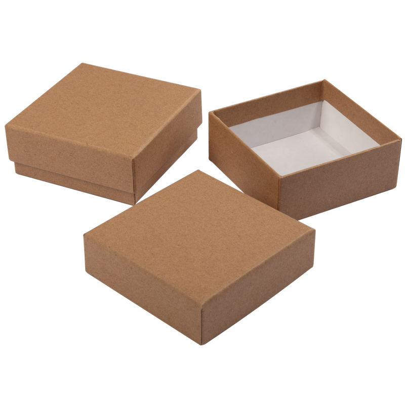 Sienna Krafters Korner Square Paper Kraft Boxes-Brown (2 Pack) Craft Storage
