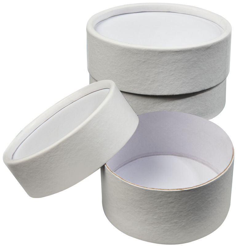 Gray Krafters Korner Round Paper Boxes-White (2 Pack) Craft Storage