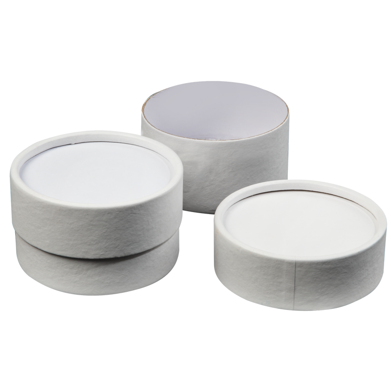 Gray Krafters Korner Round Paper Boxes-White (2 Pack) Craft Storage