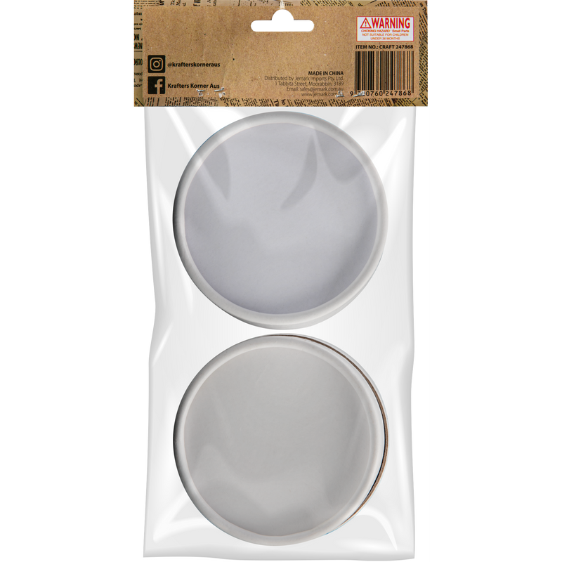 Gray Krafters Korner Round Paper Boxes-White (2 Pack) Craft Storage