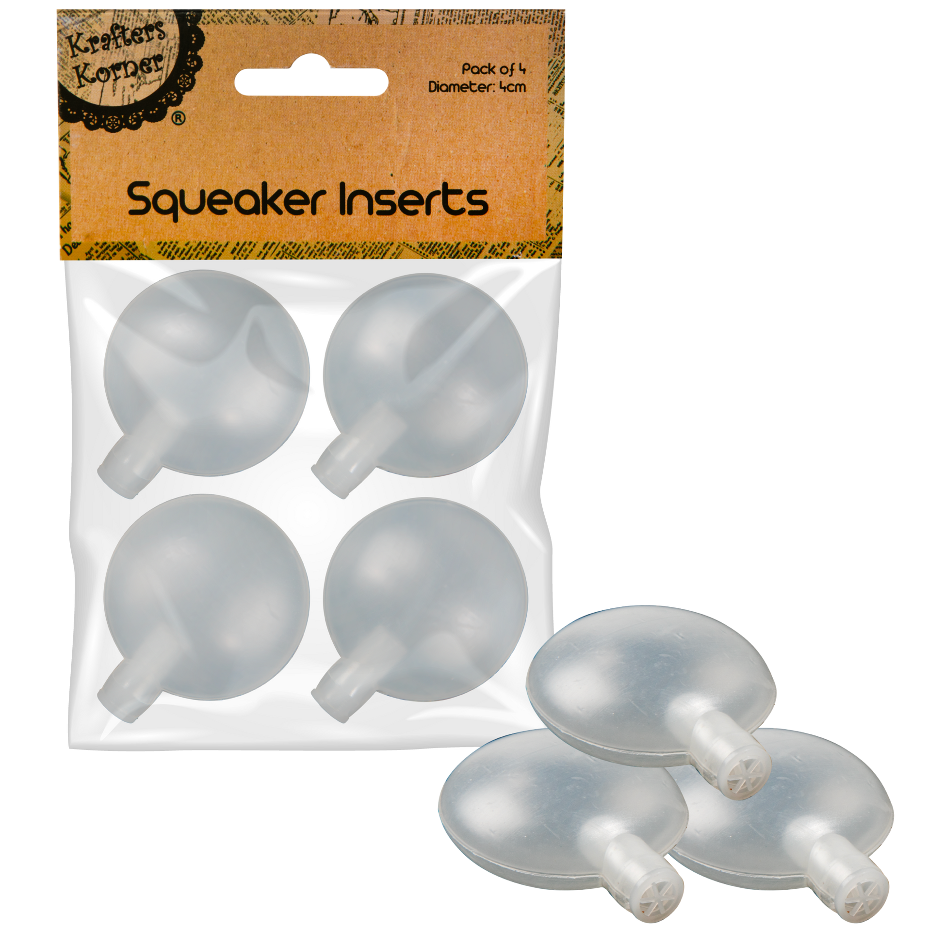 Gray Krafters Korner Squeaker Insert 4cm 4 Pack Doll Making