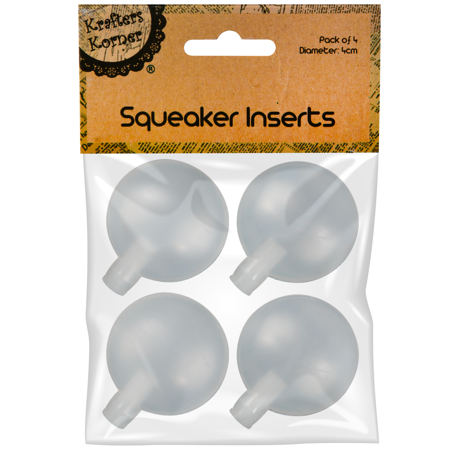 Light Gray Krafters Korner Squeaker Insert 4cm 4 Pack Doll Making