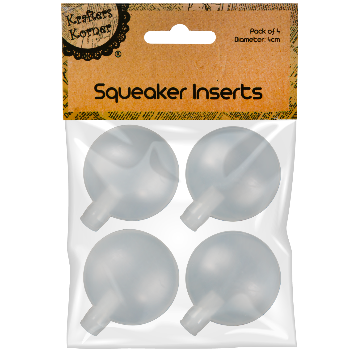 Light Gray Krafters Korner Squeaker Insert 4cm 4 Pack Doll Making