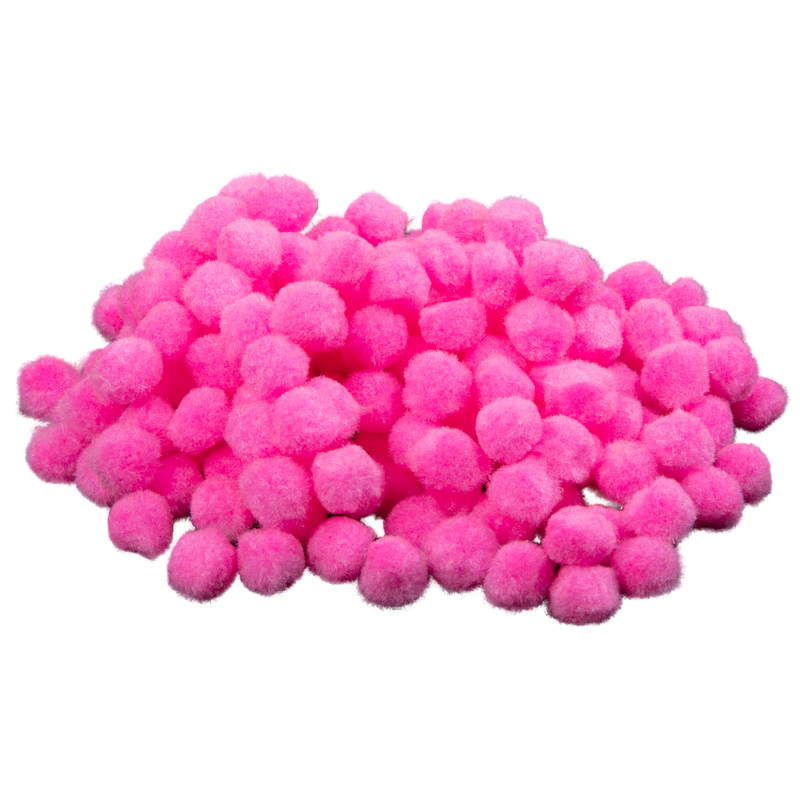 Hot Pink Krafters Korner Pom Pom-Light Pink 1.5cm (200 Pack) Pom Pom