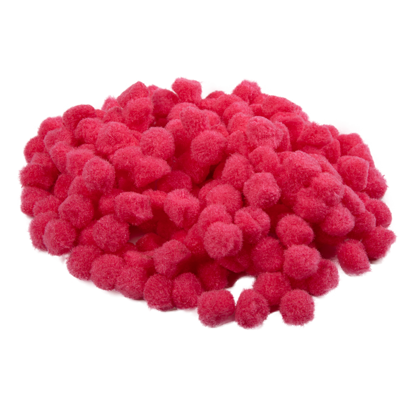 Maroon Krafters Korner 1.5cm Pom Pom 200 Pack Hot Pink Pom Pom