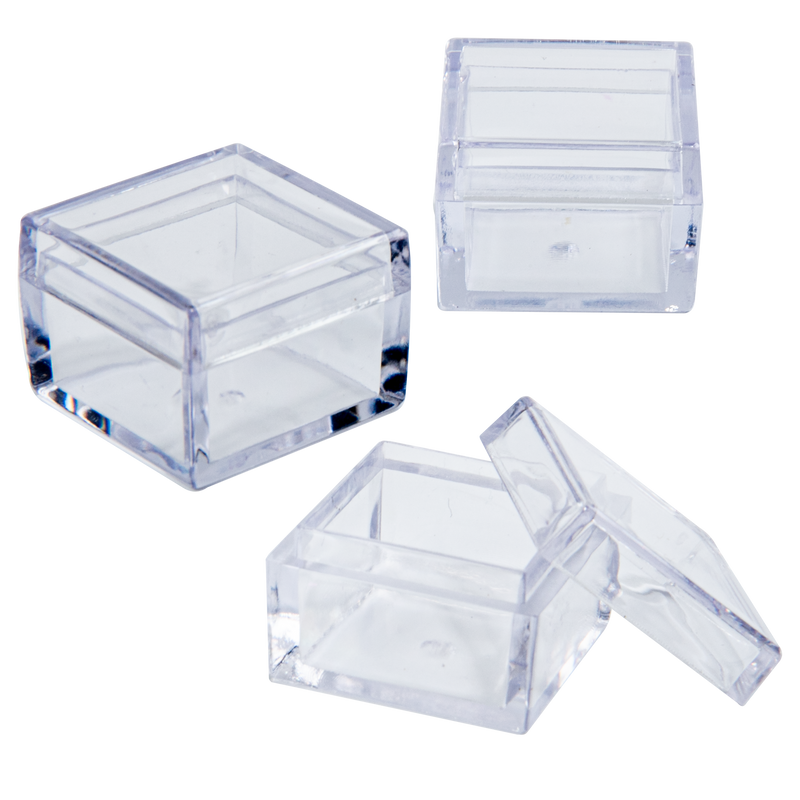 Light Gray Krafters Korner Square Plastic Containers (3 Pack) Craft Storage