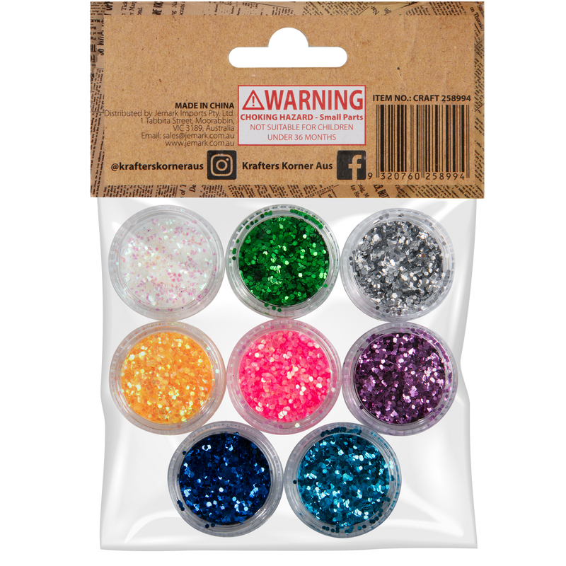 Rosy Brown Krafters Korner Glitter Tubs 8 Pack Glitter