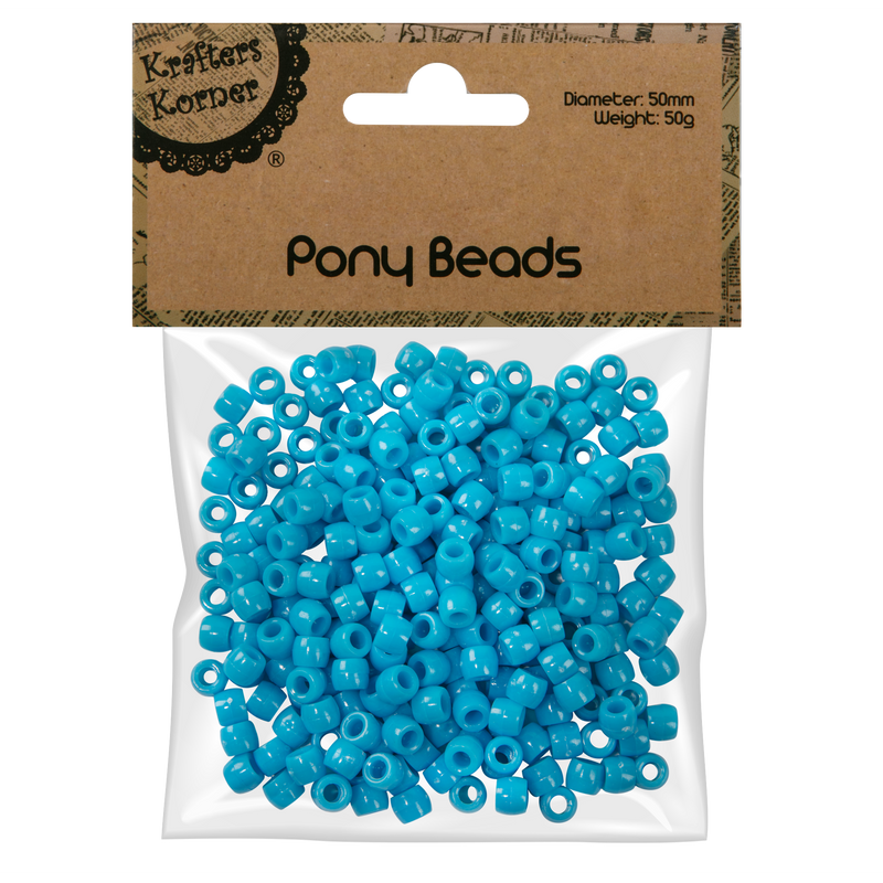 Sienna Krafters Korner Pony Beads-Blue 50g Beads