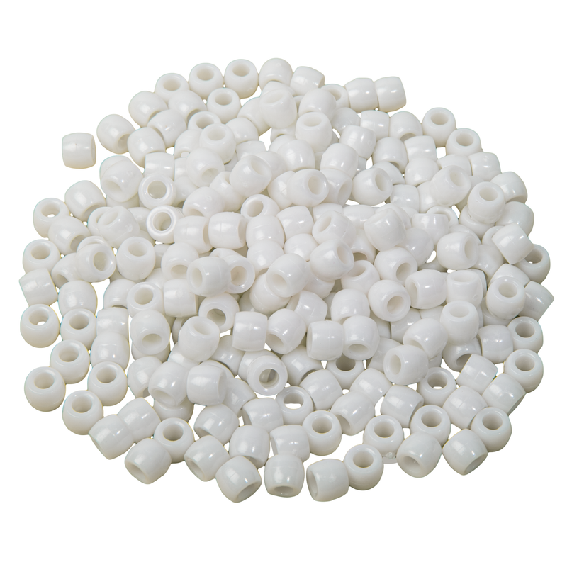 Light Gray Krafters Korner Pony Beads-White 50g Beads