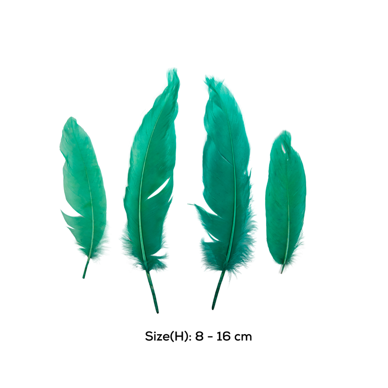 Dark Cyan Krafters Korner Craft 14cm Green Feathers 50 Pack Feathers