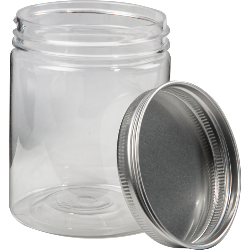 Light Gray Krafters Korner Plastic Jar With Screw On Cap 240ml Craft Storage