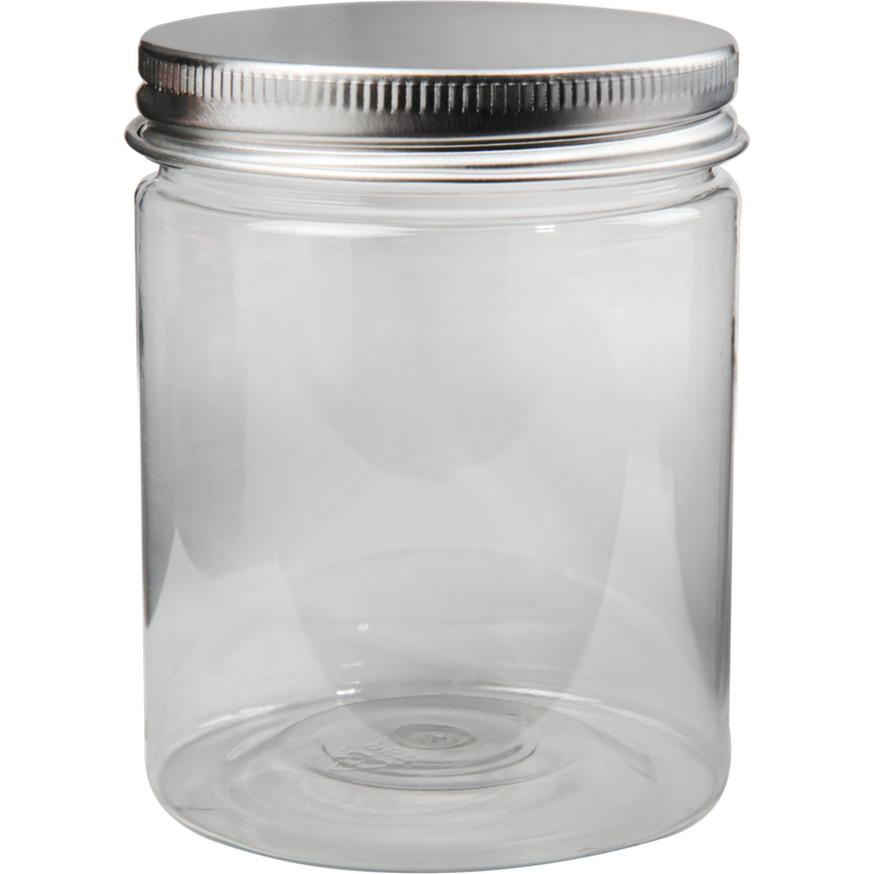 Gray Krafters Korner Plastic Jar With Screw On Cap 240ml Craft Storage