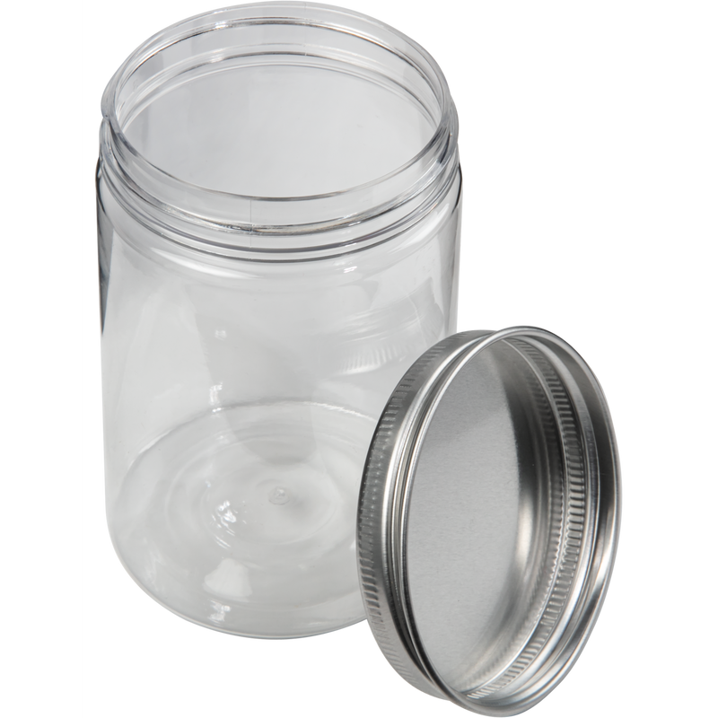 Gray Krafters Korner Plastic Jar With Screw On Cap 280ml Craft Storage