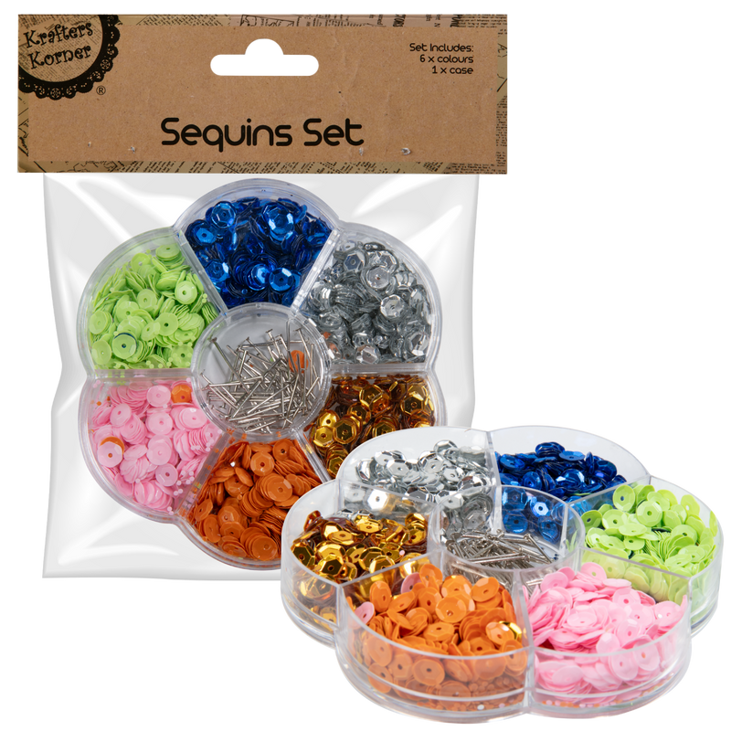 Rosy Brown Krafters Korner Pastel 6 Colour Sequin Set Sequins and Rhinestons