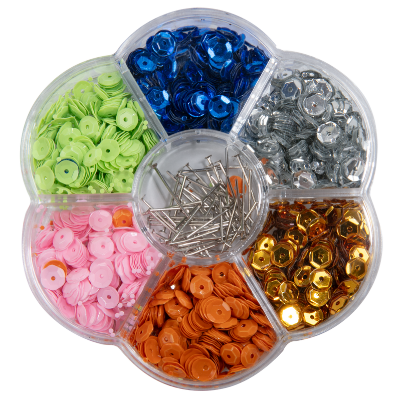 Rosy Brown Krafters Korner Pastel 6 Colour Sequin Set Sequins and Rhinestons