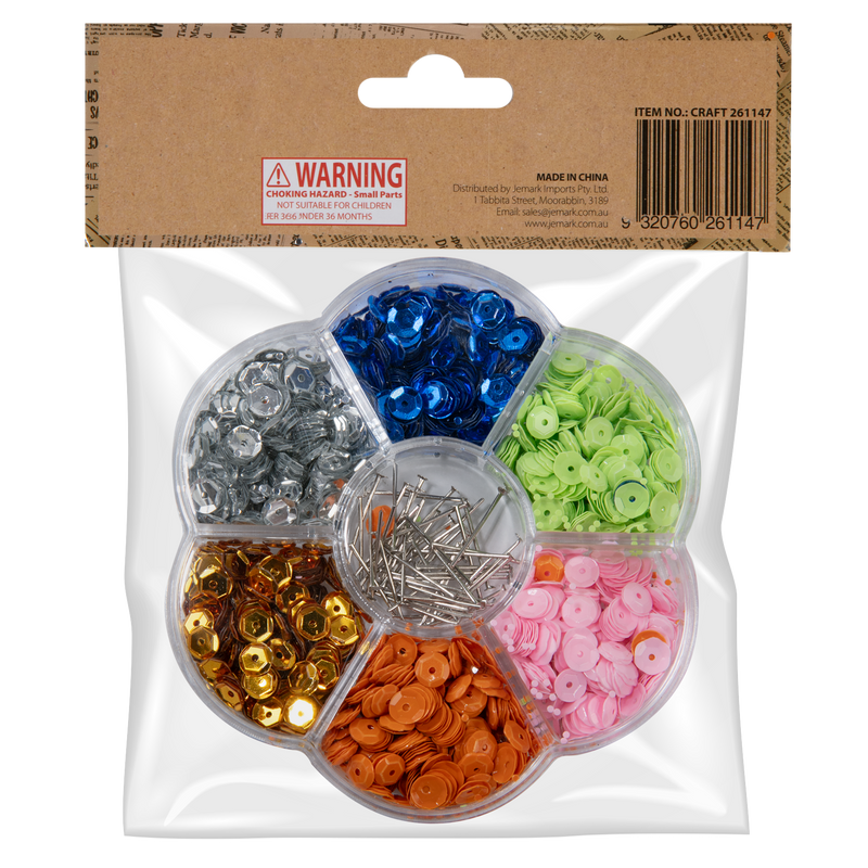 Rosy Brown Krafters Korner Pastel 6 Colour Sequin Set Sequins and Rhinestons