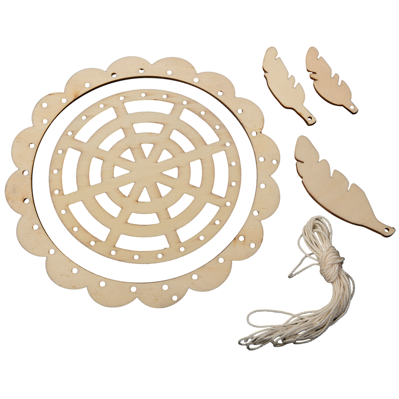 Tan Krafters Korner DIY Wood Dream Catcher Set Feathers 16cm Kids Wood Craft