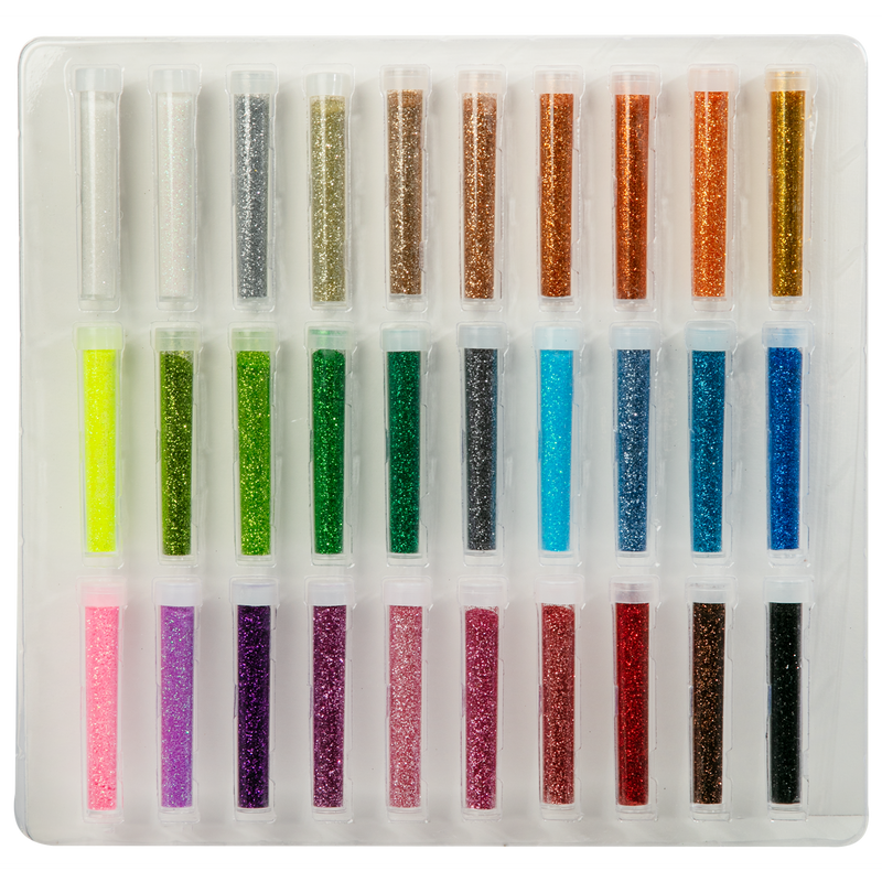 Gray Krafters Korner Assorted Colour Glitter Tube Pack 30 Pack Glitter