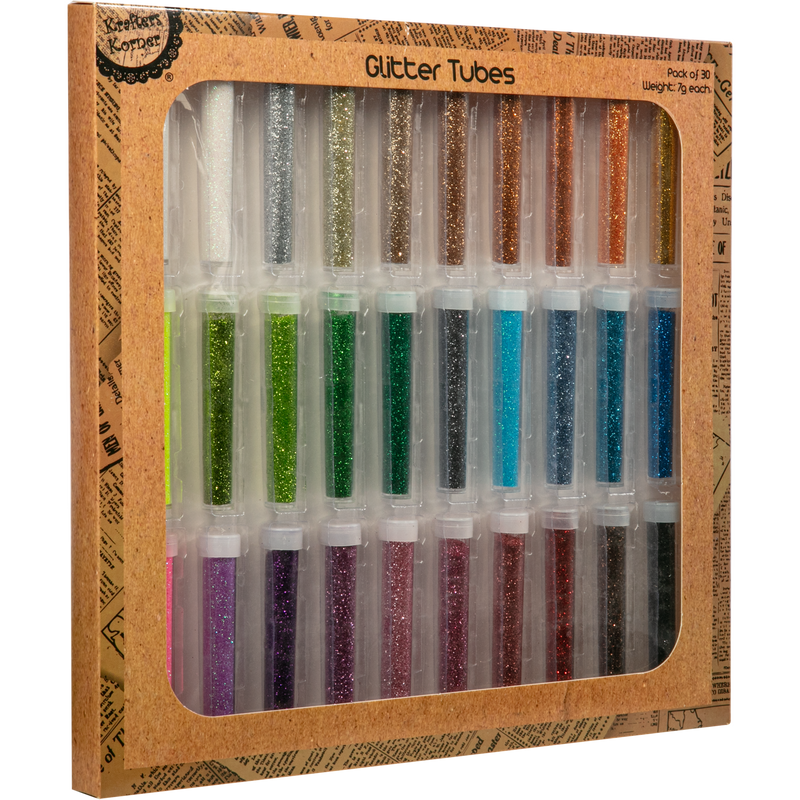 Dim Gray Krafters Korner Assorted Colour Glitter Tube Pack 30 Pack Glitter