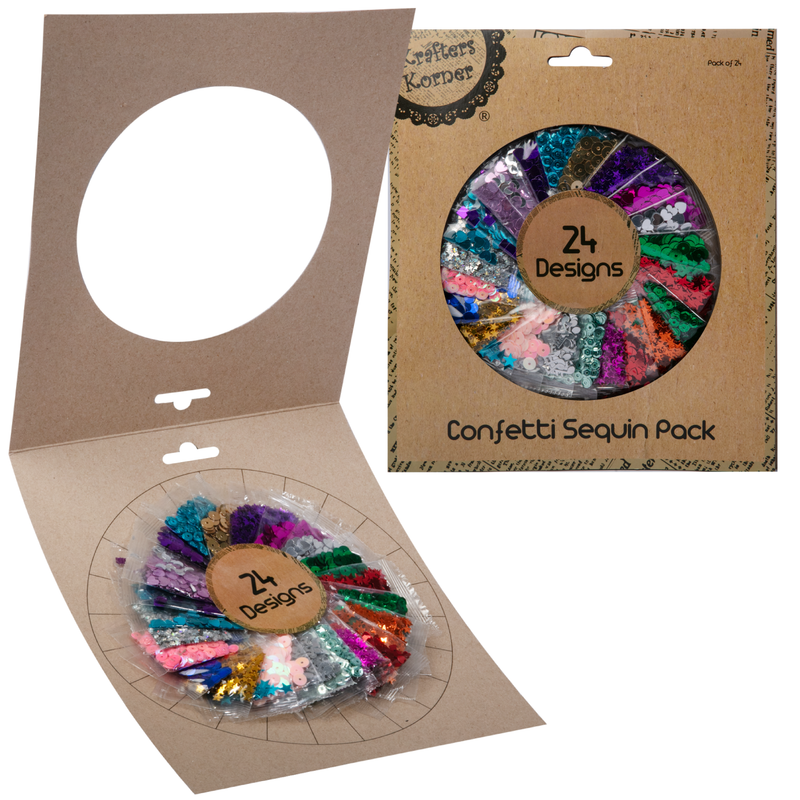 Rosy Brown Krafters Korner Confetti Sequin Pack (24 Pack) Sequins and Rhinestons
