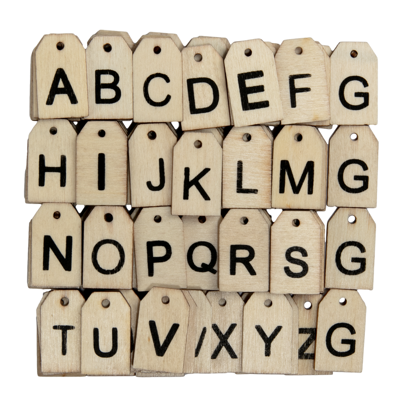 Tan Krafters Korner Wooden Letter Tags 100 Pack Kids Wood Craft