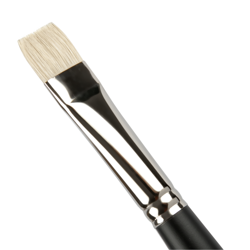 Light Gray Art Spectrum Brush Series 1100 Interlocked Hog Bright - Short Bright Size - 10 Paint Brushes