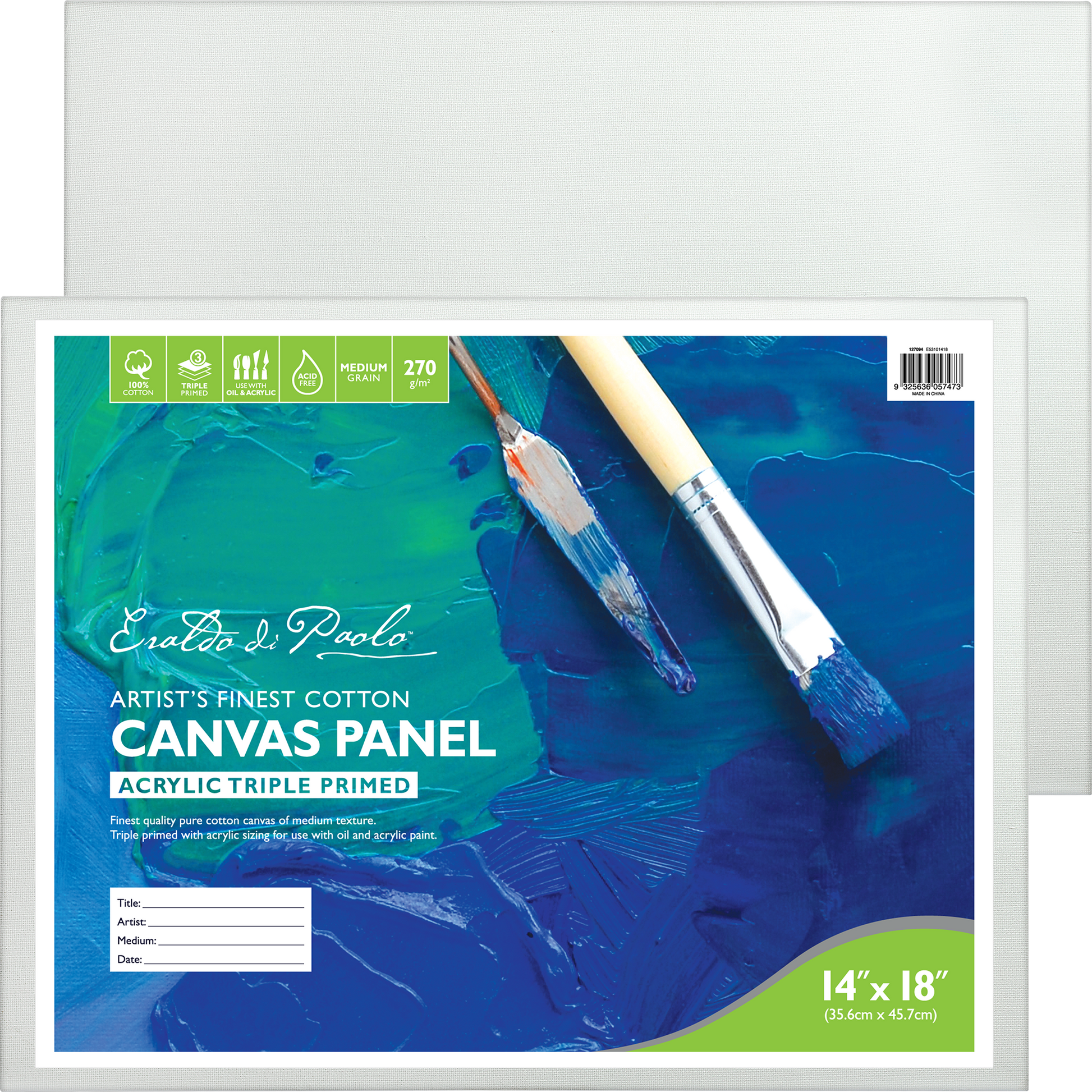 Dark Cyan 14 x 18 Inches Eraldo di Paolo Canvas Panel Canvas Panels