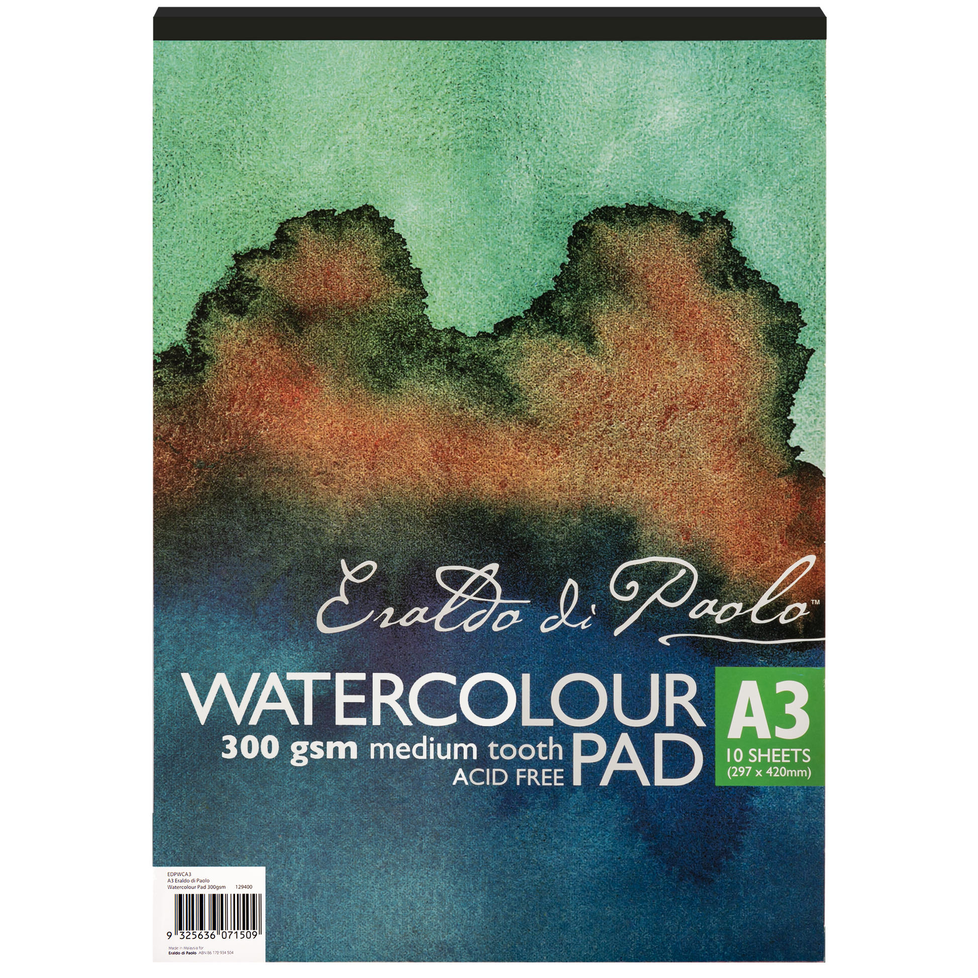 Dark Slate Gray Eraldo di Paolo A3 Cold Pressed Watercolour Pad 300gsm 100% Cotton 10 Sheets Watercolour Pads