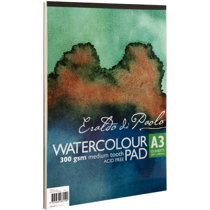 Dark Slate Gray Eraldo di Paolo A3 Cold Pressed Watercolour Pad 300gsm 100% Cotton 10 Sheets Watercolour Pads