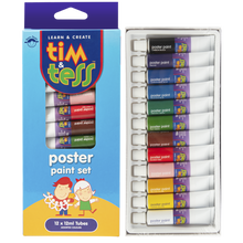 Dark Slate Blue Tim & Tess Poster Paint Set 12 x 12ml Tubes Kids Painting Acccessories