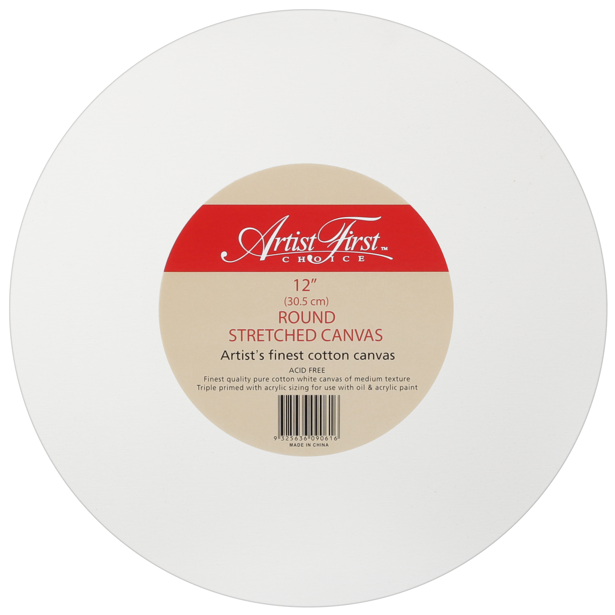 Antique White Artist First Choice Round Stretched Canvas 12 Inches Round Canvases