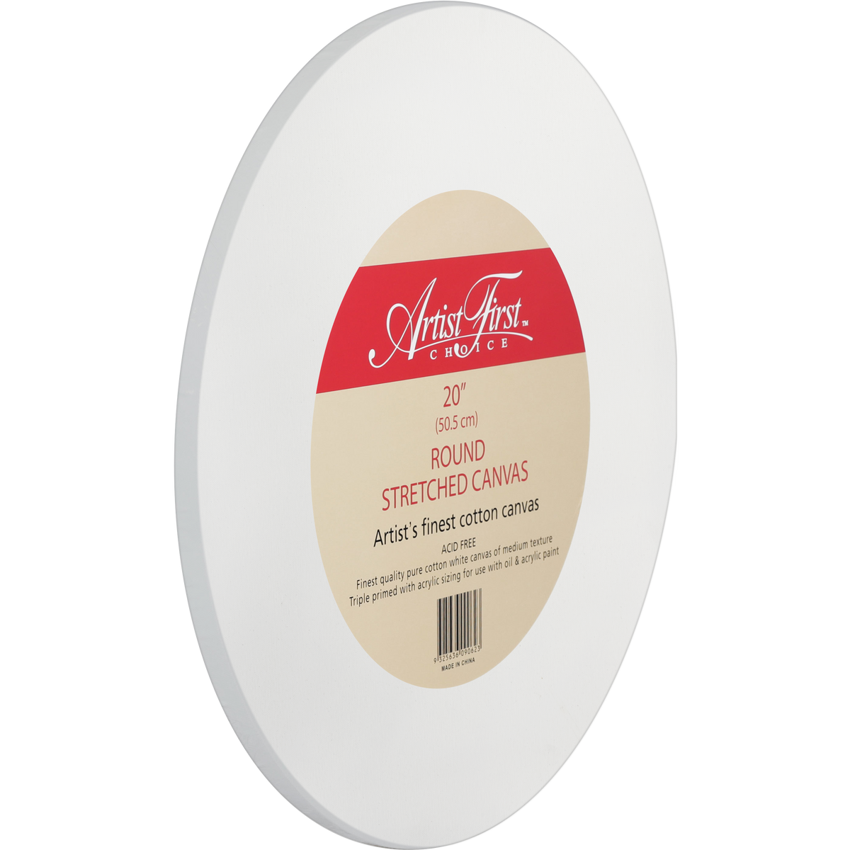 Light Gray Artist First Choice Round Stretched Canvas 20 Inches Round Canvases