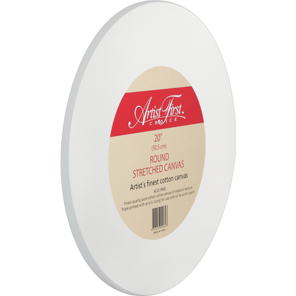Light Gray Artist First Choice Round Stretched Canvas 20 Inches Round Canvases