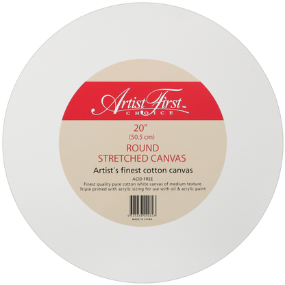 Light Gray Artist First Choice Round Stretched Canvas 20 Inches Round Canvases