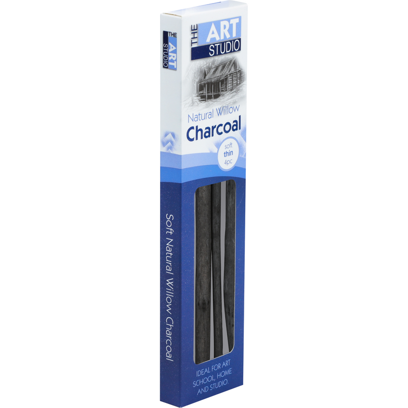 Light Gray The Art Studio Natural Willow Charcoal Soft Thin 4 Pieces Pastels & Charcoal