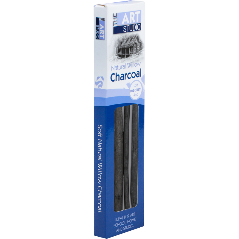 Light Gray The Art Studio Natural Willow Charcoal Soft Medium 3/16 x 6 Inches 4 Pieces Pastels & Charcoal