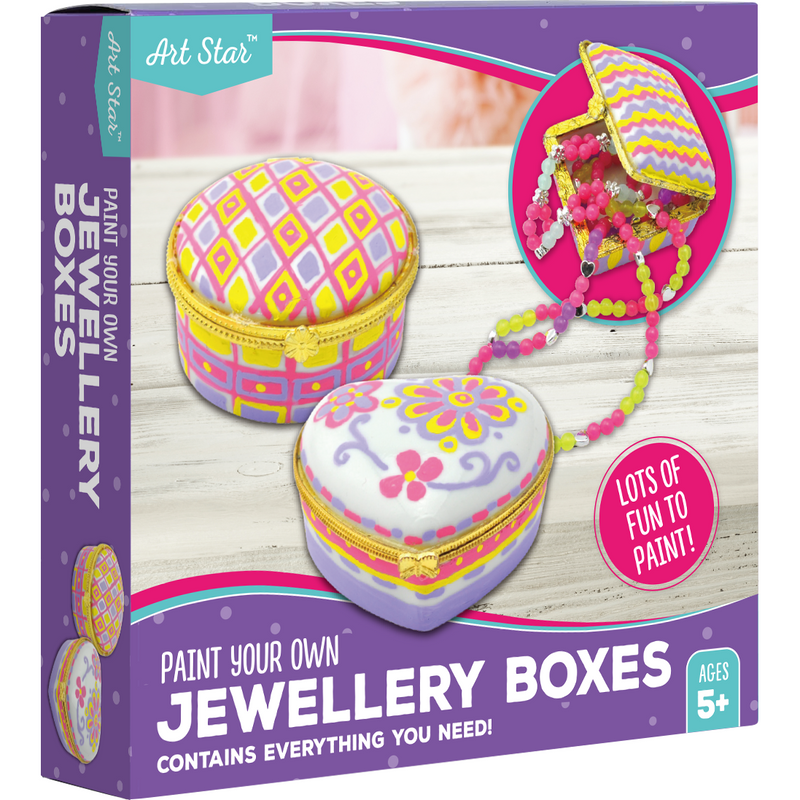Light Gray Art Star Paint Your Own Jewellery Boxes Kit Kids Craft Kits