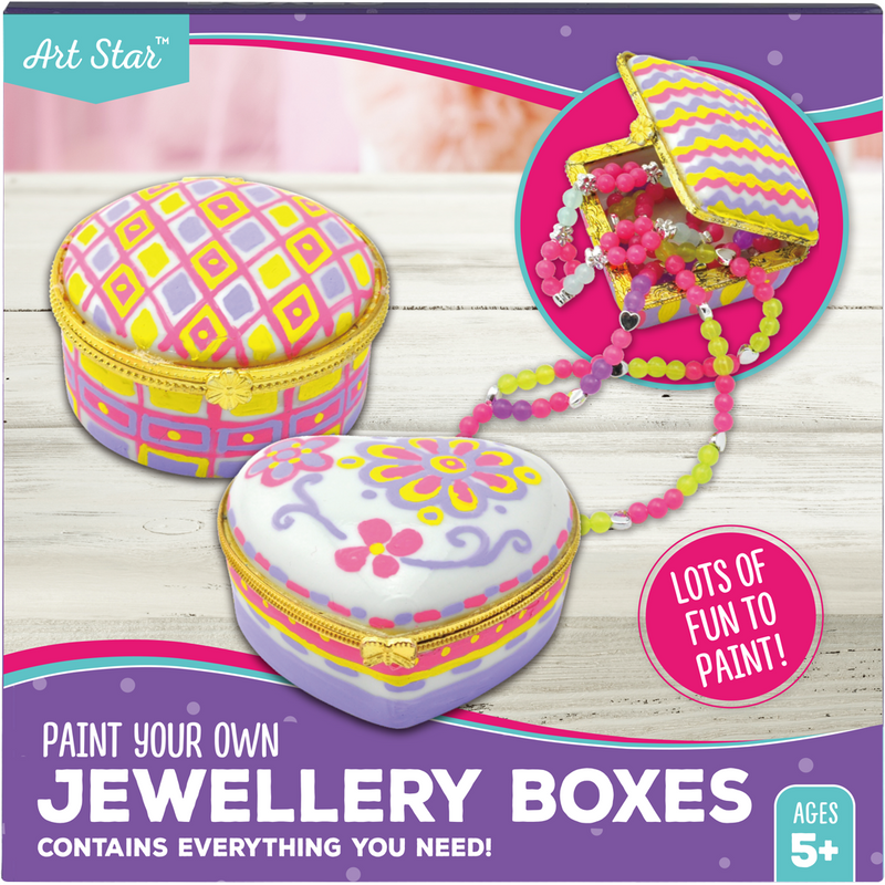 Maroon Art Star Paint Your Own Jewellery Boxes Kit Kids Craft Kits
