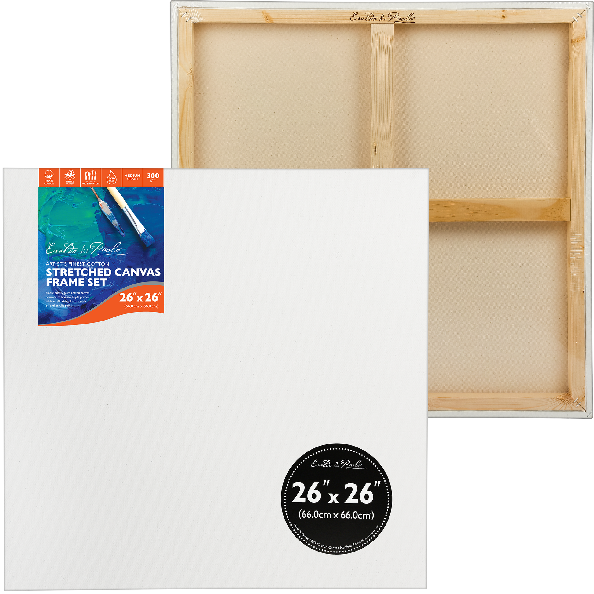Light Gray 26 x 26 inches Eraldo di Paolo Gallery Wrapped Stretched Canvas Gallery Wrapped Stretched Canvas