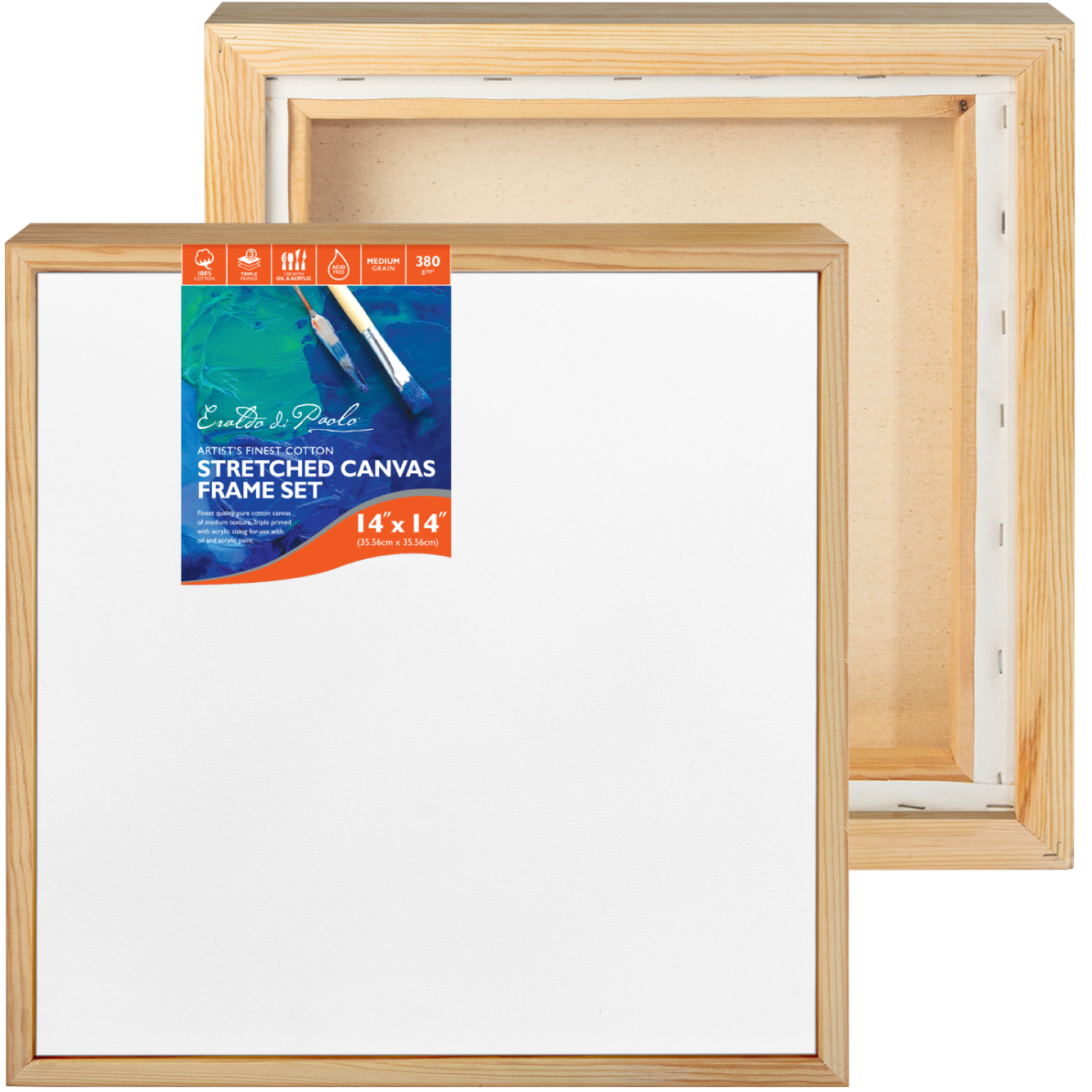 Antique White 14 x 14 Inches Eraldo di Paolo Stretched Canvas with Wood Frame Gallery Wrapped Stretched Canvas With Wooden Frame