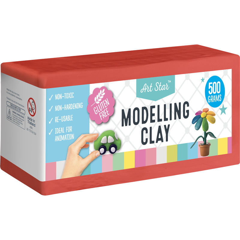 Gray Art Star Red Modelling Clay / Plasticine 500g Kids Modelling Supplies