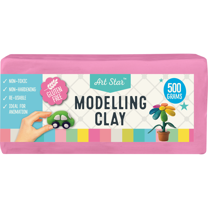 Gray Art Star Pink Modelling Clay / Plasticine 500g Kids Modelling Supplies