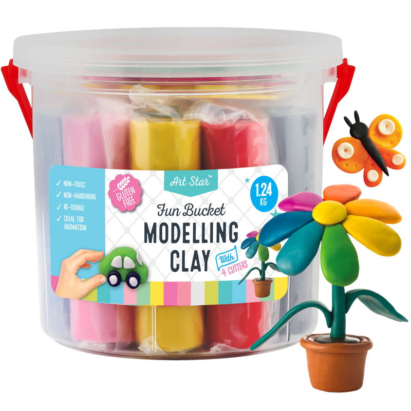 Gray Art Star Modelling Clay Fun Bucket 1.24kg Kids Modelling Supplies