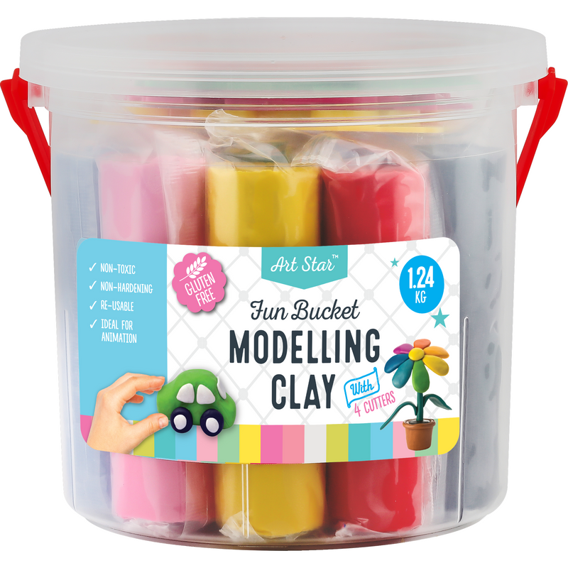 Gray Art Star Modelling Clay Fun Bucket 1.24kg Kids Modelling Supplies