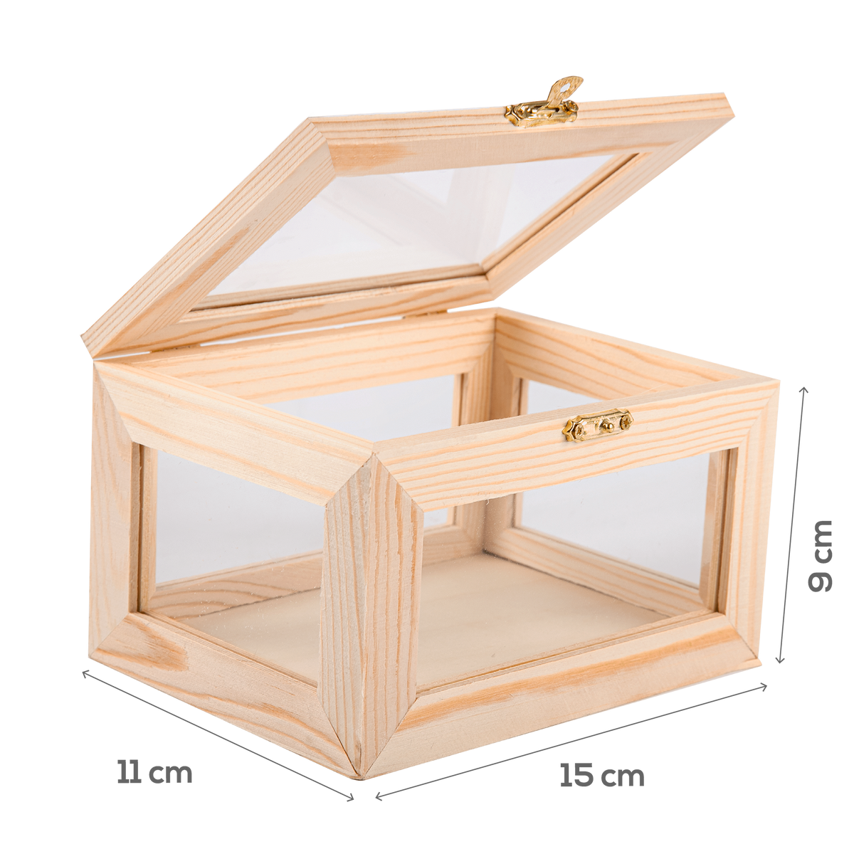 Wheat Urban Crafter Pine Frame Box with Window Sides 15x11x9cm Frames