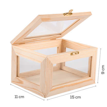 Wheat Urban Crafter Pine Frame Box with Window Sides 15x11x9cm Frames