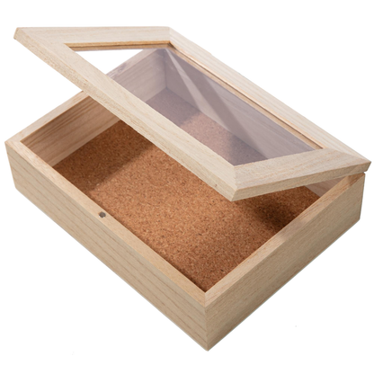 Rosy Brown Urban Crafter Rectangular Keepsake Case Clear Lid 17x13x5cm Wood Crafts