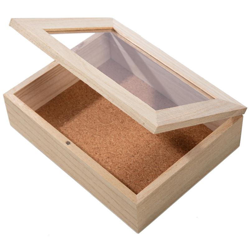 Rosy Brown Urban Crafter Rectangular Keepsake Case Clear Lid 17x13x5cm Wood Crafts